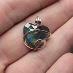 Aurora Opal Dark Heart Pendant Sterling Silver Pendant