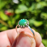 Natural Turquoise Ring sz 8.75 – Eclipse Blue-to-Green Cab in Sterling Silver