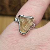 Oregon Sunstone Ring sz 8.5 Sterling Silver – Pink Center with Light Schiller