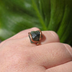 Raw Green Tourmaline Crystal Ring in Copper Ring Sz 10
