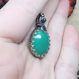 Caribbean Green Gem Chrysoprase Pendant Necklace