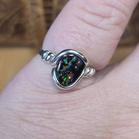 Koroit Boulder Opal Ring sz 8 – Sterling Silver