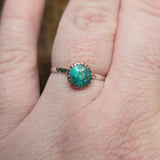 Turquoise Ring Size 10 – Ocean Matrix in Copper + Sterling Silver