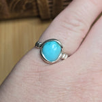 Natural Turquoise Ring sz 8 – Robin Egg Blue Stone in Sterling Silver