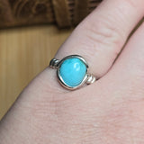 Natural Turquoise Ring sz 8 – Robin Egg Blue Stone in Sterling Silver