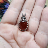 Striking Red Orange Carnelian Agate Pendant in Sterling Silver