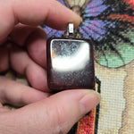 Red Moss Jasper Pendant – Square-Cut with Black Manganese Veins