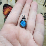 Royal Blue Faceted Labradorite Antiqued Sterling Silver Pendant