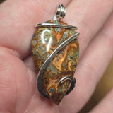 Marcasite Agate Pendant – Fire Vein with Crystal Cave in Sterling Silver
