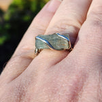Raw Aquamarine Crystal Ring in Sterling Silver Sz 10.25