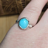 Natural Turquoise Ring sz 8 – Robin Egg Blue Stone in Sterling Silver