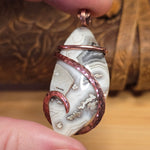 Crazy Lace Agate Pendant – Earthy Neutrals + Scenic Bands in Copper