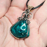 Bagdad Gem Chrysocolla Pendant – All Natural Stone Sterling Silver + Gold Fill