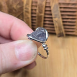 Raw Iolite Crystal Ring sz 6.5 Sterling Silver – Blue to Grey Pleochroic Shift