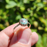 Natural Turquoise Ring Size 9 – Wintergreen Blue + Grey Chert in Sterling Silver
