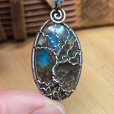 Tree of Life Pendant – Aurora Opal + Moss Agate Doublet in Sterling Silver
