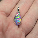 Rose Cut Aurora Opal Pendant – Sterling Silver