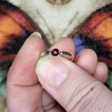 Garnet Stacking Ring in Sterling Silver Sz 6