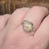 Raw Light Pink Oregon Sunstone Ring Size sz 11.5 - Sterling Silver