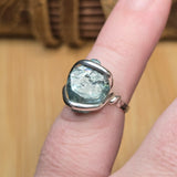Raw Blue Zircon Ring sz 5.5 Sterling Silver – Natural Crystal Brilliance