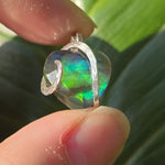 Aurora Opal Dark Heart Pendant – Sterling Silver Pendant