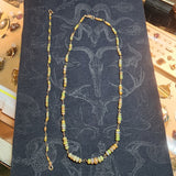 Precious Opal Handmade Chain and Bracelet Set in 14kt Yellow Gold Fill