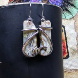 Abstract Crazy Lace Agate Earrings in Sterling Silver