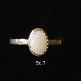 Oval Australian Precious Opal Ring in Sterling Silver Various Sizes