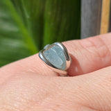 Raw Baby Blue Mt Antero Aquamarine Crystal Ring Sterling Silver Sz 7