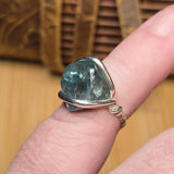Raw Blue Zircon Ring sz 5.5 Sterling Silver – Natural Crystal Brilliance