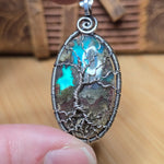 Tree of Life Pendant – Aurora Opal + Moss Agate Doublet in Sterling Silver