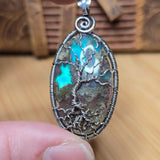 Tree of Life Pendant – Aurora Opal + Moss Agate Doublet in Sterling Silver
