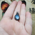 Royal Blue Faceted Labradorite Antiqued Sterling Silver Pendant