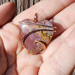 Pink River Jasper Heart Pendant in 14kt Rose Gold Fill