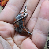 Red and Black Jasper Moon with Sterling Silver