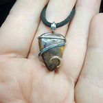 Australian Boulder Opal Pendant in Sterling Silver with Blue Flash