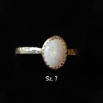 Oval Australian Precious Opal Ring in Sterling Silver Various Sizes