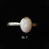 Oval Australian Precious Opal Ring in Sterling Silver Various Sizes