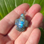 Tidewalker – Labradorite Sea Turtle Pendant in Sterling Silver