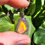 Double Sided Faceted Fiery Aurora Opal Pendant In Antiqued Sterling Silver - Rock Your World 