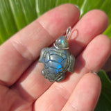Tidewalker – Labradorite Sea Turtle Pendant in Sterling Silver