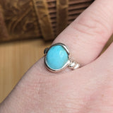 Natural Turquoise Ring sz 8 – Robin Egg Blue Stone in Sterling Silver
