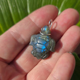 Tidewalker – Labradorite Sea Turtle Pendant in Sterling Silver