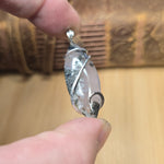 Lavender Moss Agate Pendant – Black Inclusions in Sterling Silver