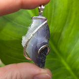 Purple Red Agate Crystal Pendant – Sterling Silver One-of-a-Kind