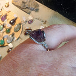 Melody Stone Super Seven Amethyst Crystal Ring in Sterling Silver Sz 7