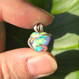 Aurora Opal Prism Heart Pendant – Sterling Silver