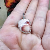 Natural Pink Rhodochrosite Pendant in Sterling Silver