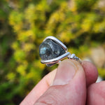 Raw Blue Zircon Ring sz 5.5 Sterling Silver – Natural Crystal Brilliance