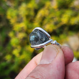 Raw Blue Zircon Ring sz 5.5 Sterling Silver – Natural Crystal Brilliance